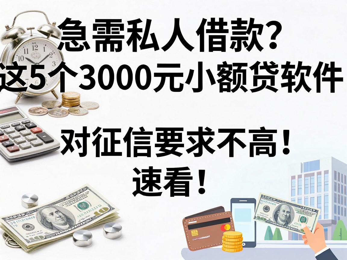 急需私人借款？这5个3000元小额贷软件对征信要求不高，速看！