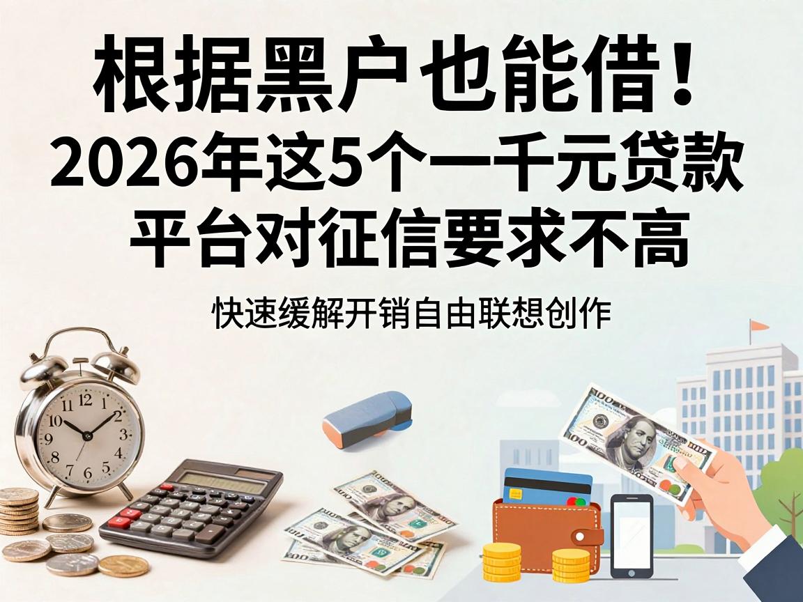 黑户也能借！2026年这5个一千元贷款平台对征信要求不高，快速缓解开销