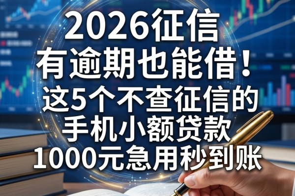 2026征信有逾期也能借！这5个不查征信的手机小额贷款，1000元急用秒到账