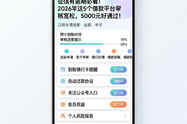 征信有逾期必看！2026年这5个借款平台审核宽松，5000元好通过