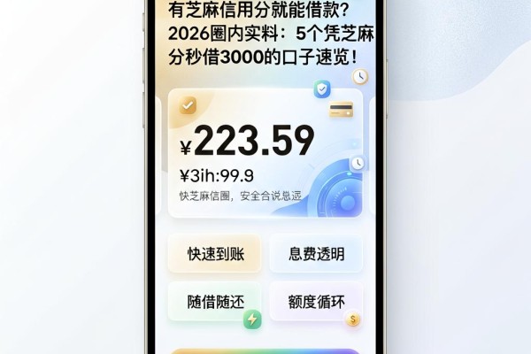 有芝麻信用分就能借款？2026圈内实料：5个凭芝麻分秒借3000的口子速览！