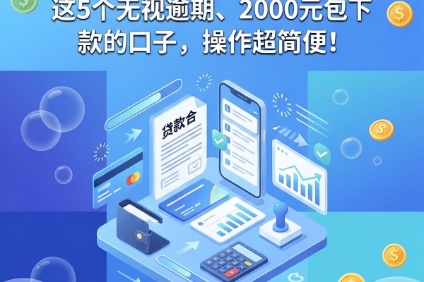 信用卡逾期能申请贷款么？这5个无视逾期、2000元包下款的口子，操作超简便！