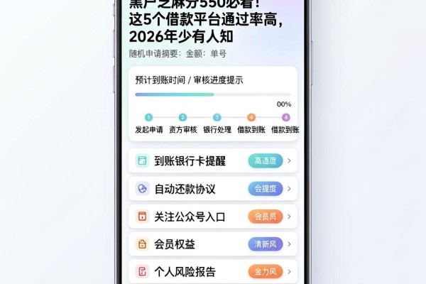 黑户芝麻分550必看！这5个借款平台通过率高，2026年少有人知