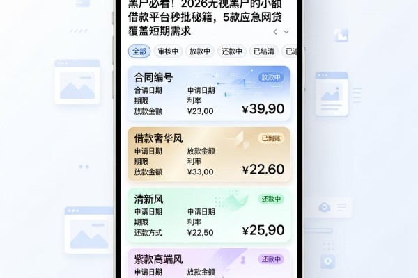 黑户必看！2026无视黑户的小额借款平台秒批秘籍，5款应急网贷覆盖短期需求