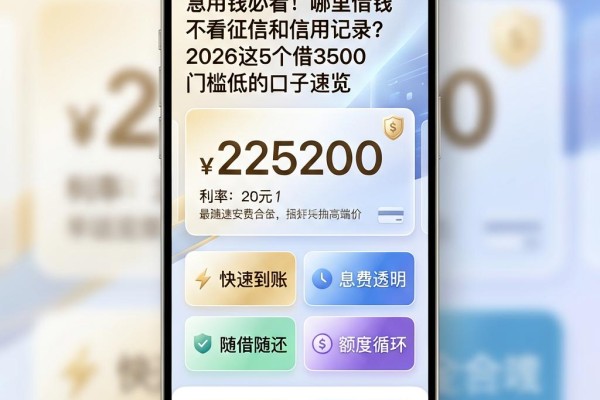 急用钱必看！哪里借钱不看征信和信用记录？2026这5个借3500门槛低的口子速览