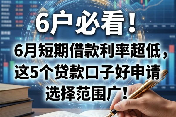 黑户必看！6月短期借款利率超低，这5个贷款口子好申请、选择范围广！