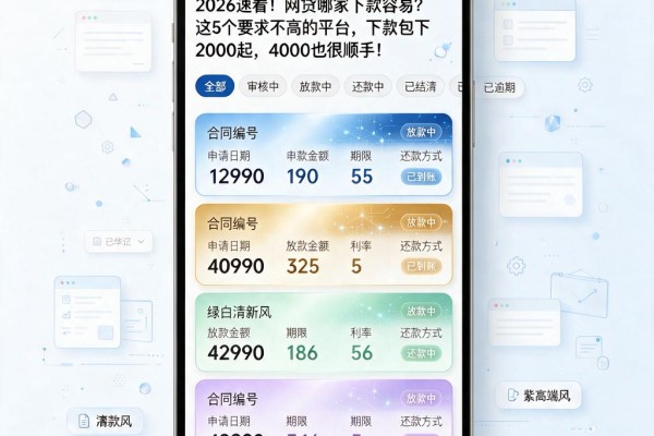 2026速看！网贷哪家下款容易？这5个要求不高的平台，下款包下2000起，4000也很顺手！