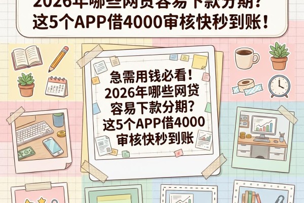 急需用钱必看！2026年哪些网贷容易下款分期？这5个APP借4000审核快秒到账