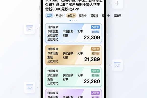 2026黑户短期小额大学生贷款利息怎么算？盘点5个黑户短期小额大学生借钱3000元秒批APP