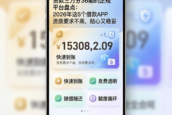贷款三万分36期的正规平台盘点：2026年这5个借款APP资质要求不高，贴心又稳妥