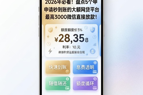 2026年必看！盘点5个申请秒到账的大额网贷平台，最高3000微信直接放款