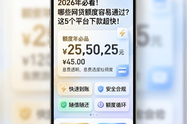 2026年必看！哪些网贷额度容易通过？这5个平台下款超快！