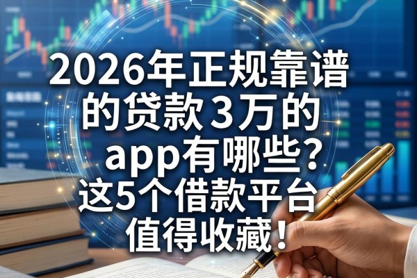 2026年正规靠谱的贷款3万的app有哪些？这5个借款平台值得收藏！