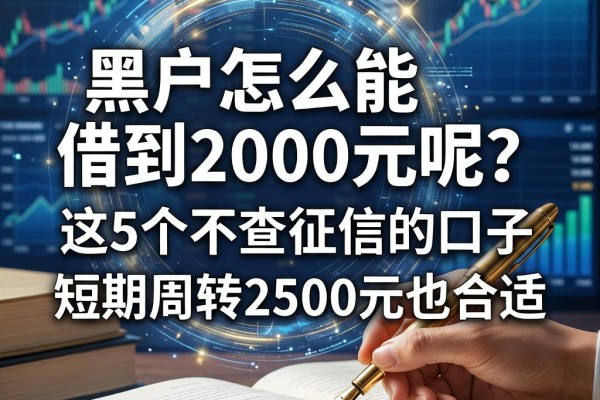 黑户怎么能借到2000元呢？这5个不查征信的口子，短期周转2500元也合适