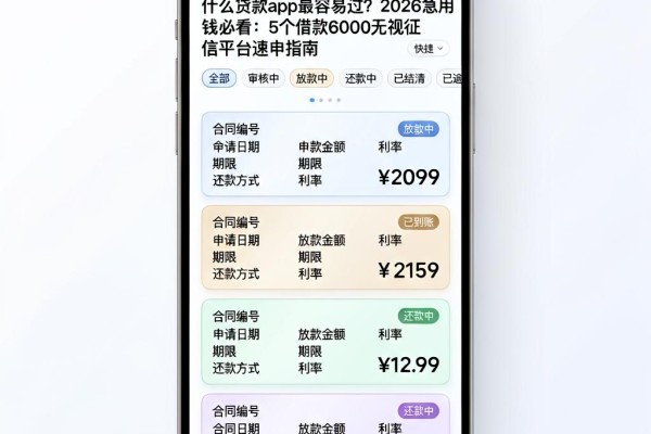 什么贷款app最容易过？2026急用钱必看：5个借款6000无视征信平台速申指南