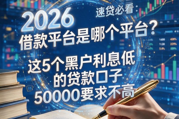 黑户利息低的借款平台是哪个平台？2026速贷必看：这5个黑户利息低的贷款口子，50000要求不高