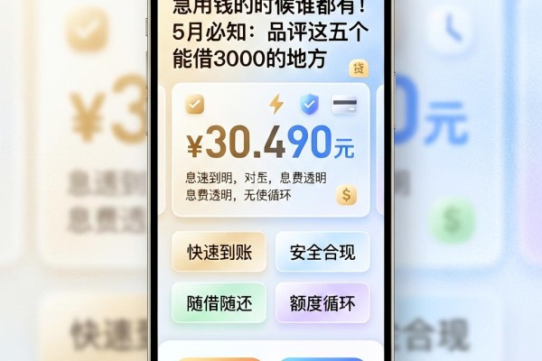 急用钱的时候谁都有！5月必知：品评这五个能借3000的地方