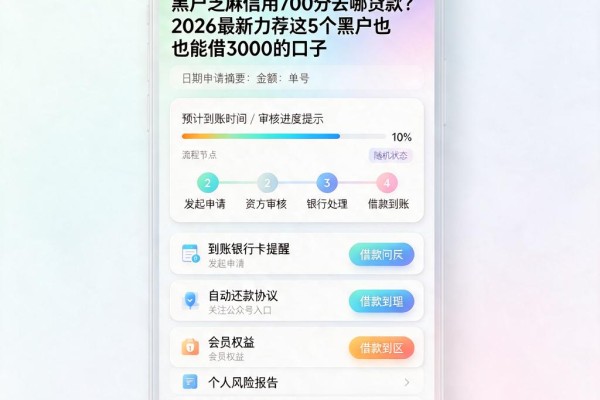 黑户芝麻信用700分去哪贷款？2026最新力荐这5个黑户也能借3000的口子