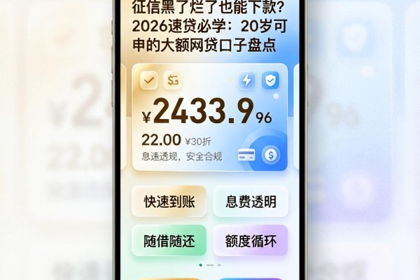 征信黑了烂了也能下款？2026速贷必学：20岁可申的大额网贷口子盘点