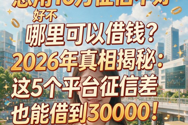 急用10万征信不好哪里可以借钱？2026年真相揭秘：这5个平台征信差也能借到30000！