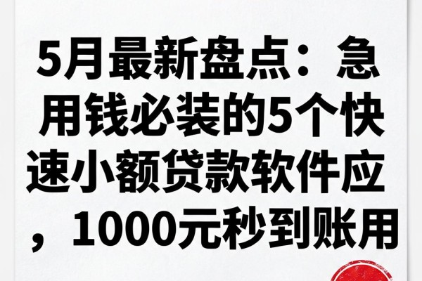 5月最新盘点：急用钱必装的5个快速小额贷款软件应用，1000元秒到账