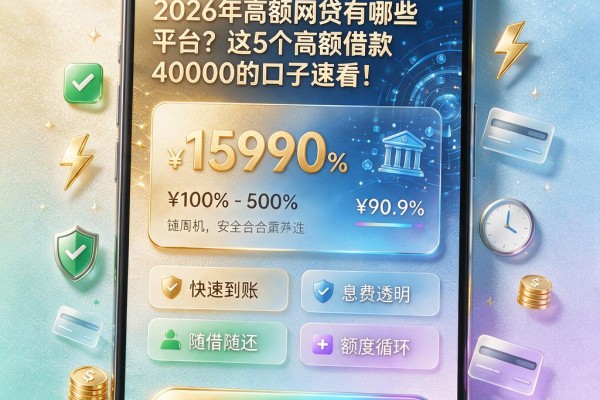 2026年高额网贷有哪些平台？这5个高额借款40000的口子速看！
