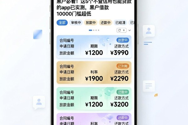 黑户必看！这5个不查信用也能贷款的App已实测，黑户借款10000门槛超低