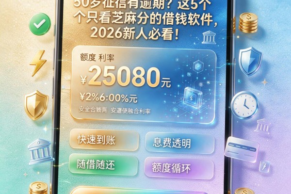 50岁征信有逾期？这5个只看芝麻分的借钱软件，2026新人必看！