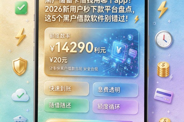 黑户储蓄卡借钱用哪个app？2026新用户秒下款平台盘点，这5个黑户借款软件别错过！