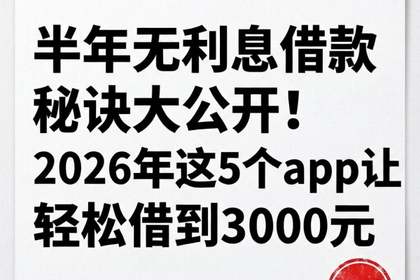 半年无利息借款秘诀大公开！2026年这5个App让你轻松借到3000元