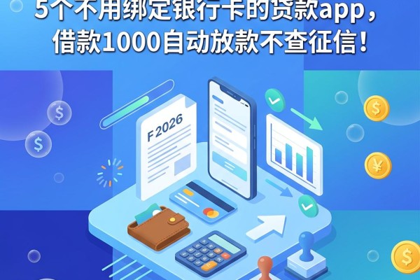 2026年最新！5个不用绑定银行卡的贷款app，借款1000自动放款不查征信