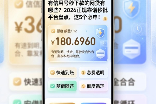 有信用号秒下款的网贷有哪些？2026正规靠谱秒批平台盘点，这5个必申！