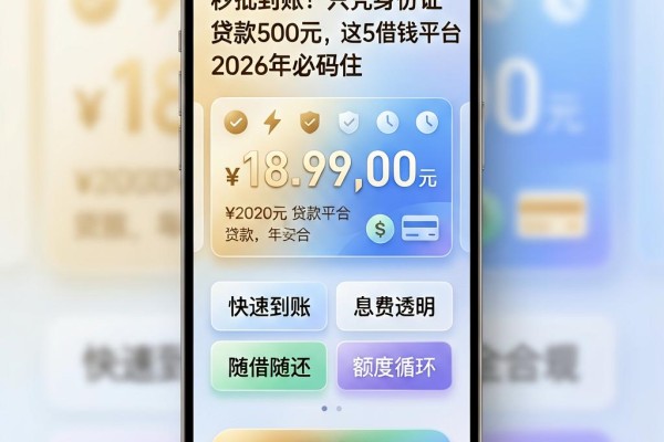 秒批到账！只凭身份证贷款500元，这5个借钱平台2026年必码住