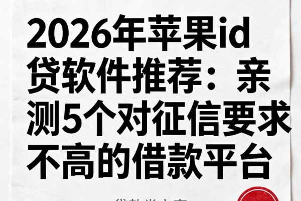 2026年苹果id贷软件推荐：亲测5个对征信要求不高的借款平台