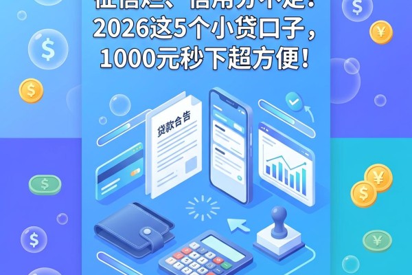 征信黑、征信不好、征信烂、信用分不足？2026这5个小贷口子，1000元秒下超方便！