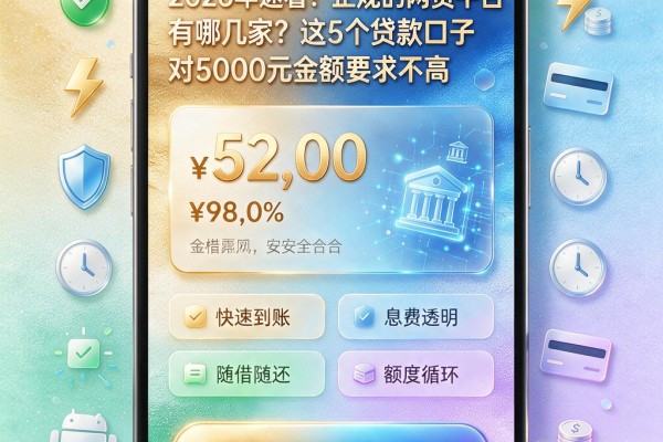 2026年速看！正规的网贷平台有哪几家？这5个贷款口子对5000元金额要求不高