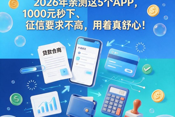 哪里能借款5万分5年还？2026年亲测这5个APP，1000元秒下、征信要求不高，用着真舒心
