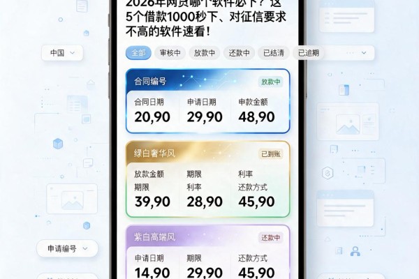 2026年网贷哪个软件必下？这5个借款1000秒下、对征信要求不高的软件速看！