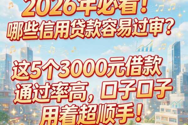 2026年必看！哪些信用贷款容易过审？这5个3000元借款口子通过率高，用着超顺手！