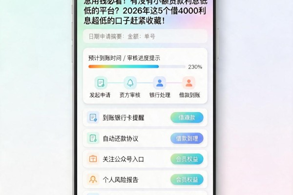 急用钱必看！有没有小额贷款利息低的平台？2026年这5个借4000利息超低的口子赶紧收藏