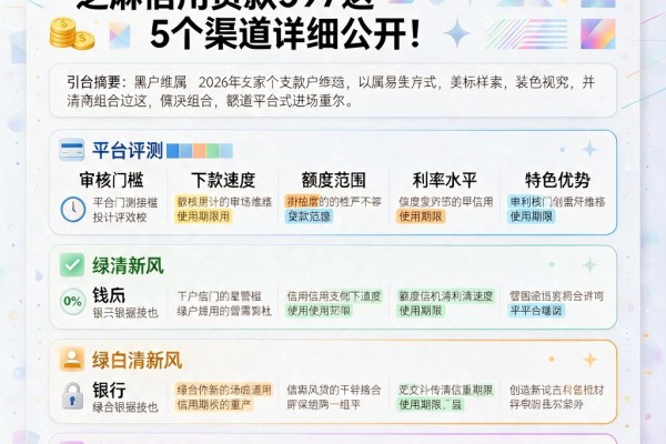 黑户专属！2026年支付宝芝麻信用贷款597这5个渠道详细公开