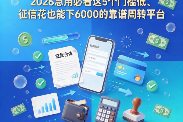 黑户手机哪个软件能快速借钱？2026急用必看这5个门槛低、征信花也能下6000的靠谱周转平台