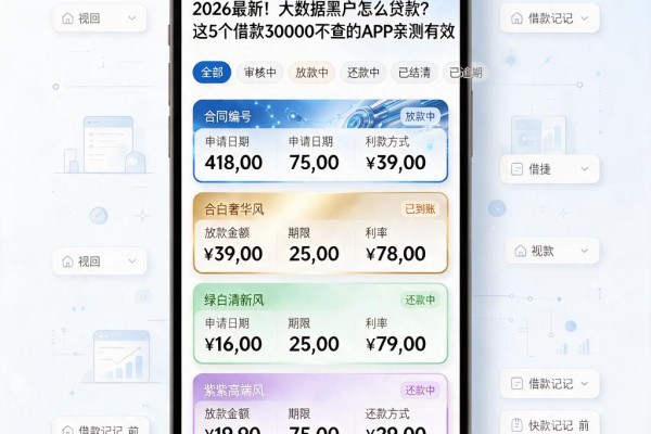 2026最新！大数据黑户怎么贷款？这5个借款30000不查的APP亲测有效