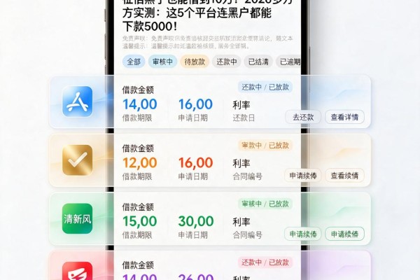 征信黑了也能借到10万？2026多方实测：这5个平台连黑户都能下款5000！