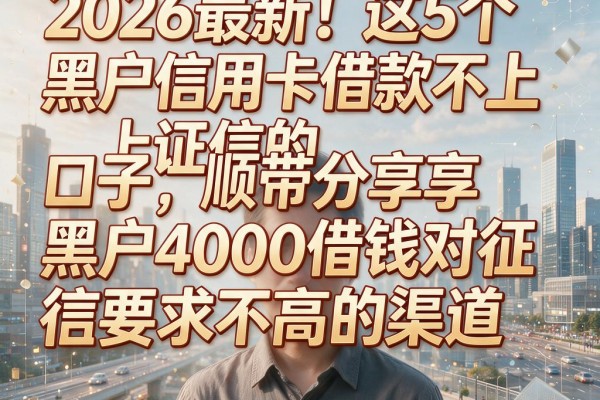 2026最新！这5个黑户信用卡借款不上证信的口子，顺带分享黑户4000借钱对征信要求不高的渠道
