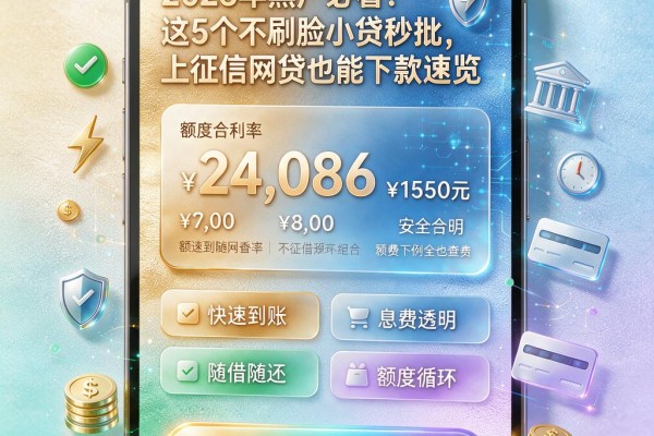 2026年黑户必看！这5个不刷脸小贷秒批，上征信网贷也能下款速览