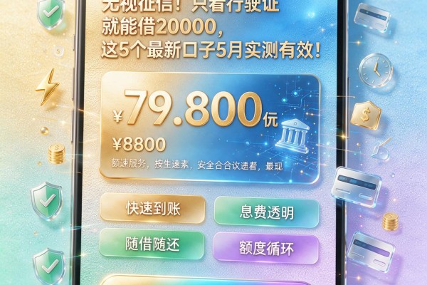 无视征信！只看行驶证就能借20000，这5个最新口子5月实测有效