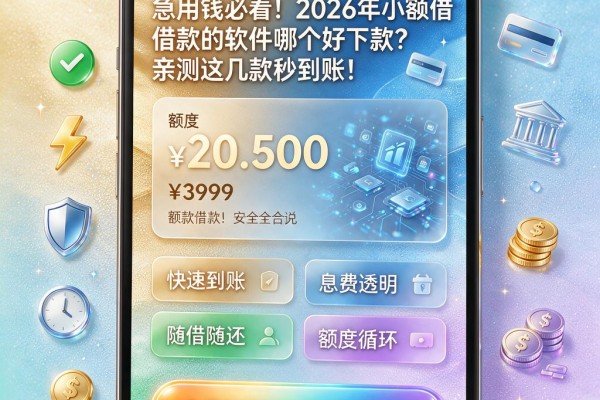 急用钱必看！2026年小额借款的软件哪个好下款？亲测这几款秒到账！