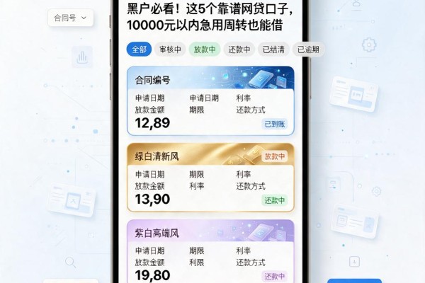 黑户必看！这5个靠谱网贷口子，10000元以内急用周转也能借