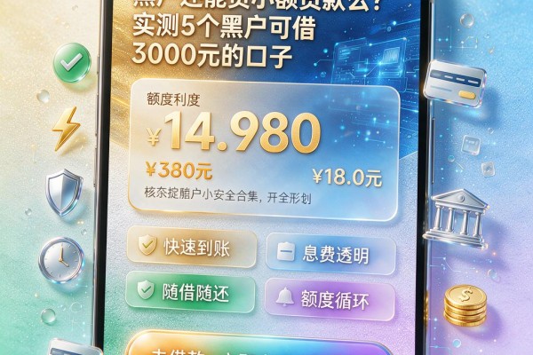 黑户还能贷小额贷款么？实测5个黑户可借3000元的口子